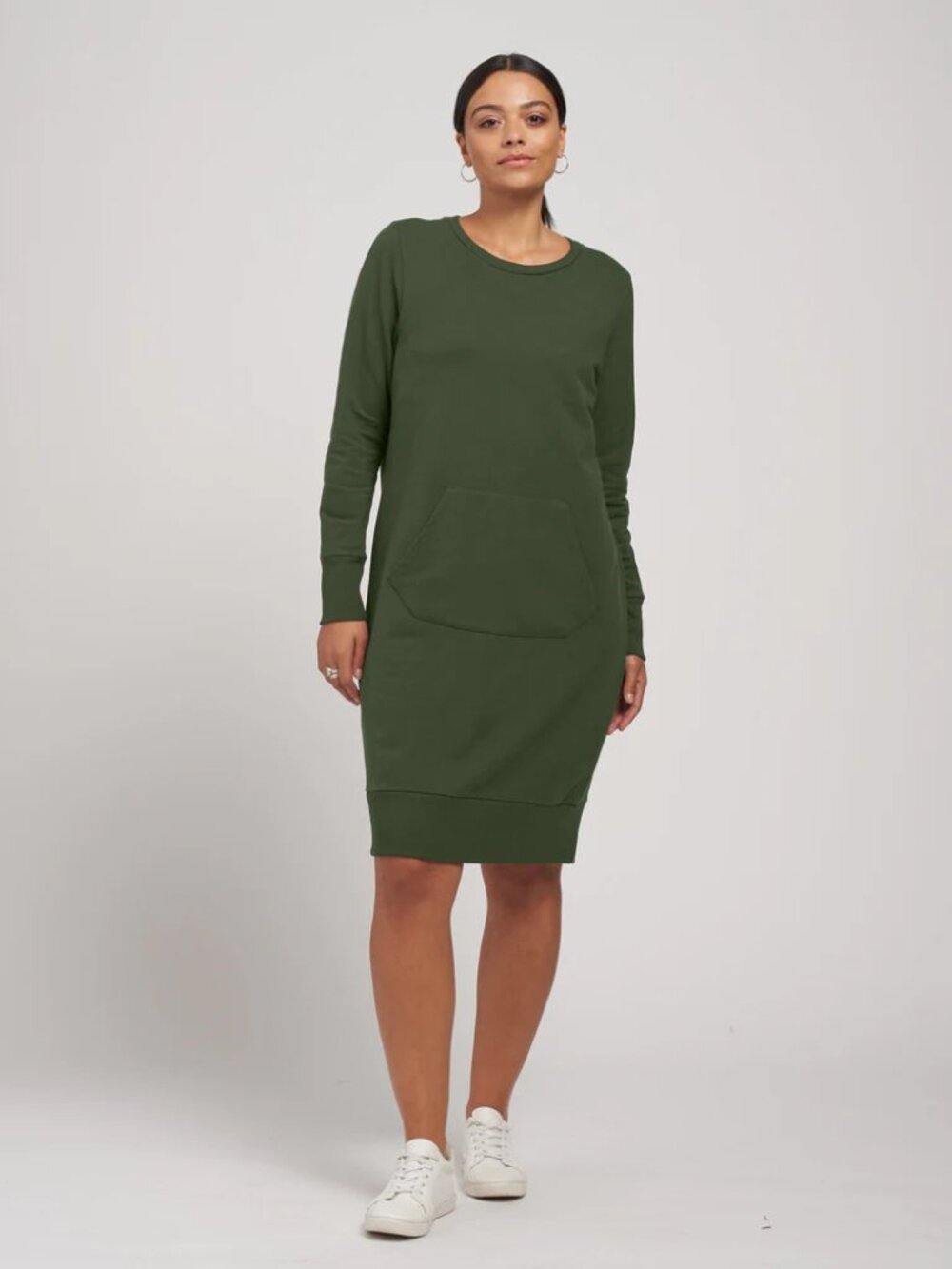 Universal Standard Bree Sweatshirt Dress - Ivy Green, Size 12/US XS